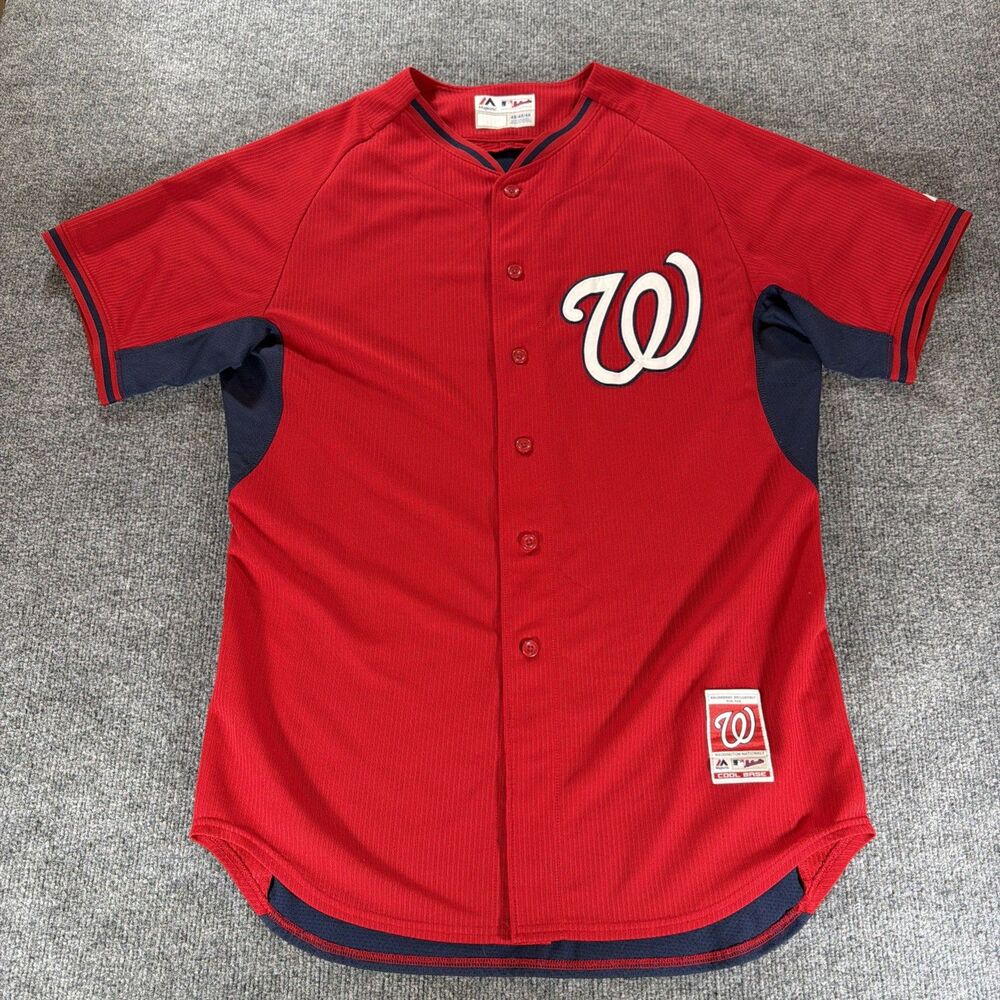 Washington Nationals Majestic Cool Base Red Practice Jersey Size 48 XL